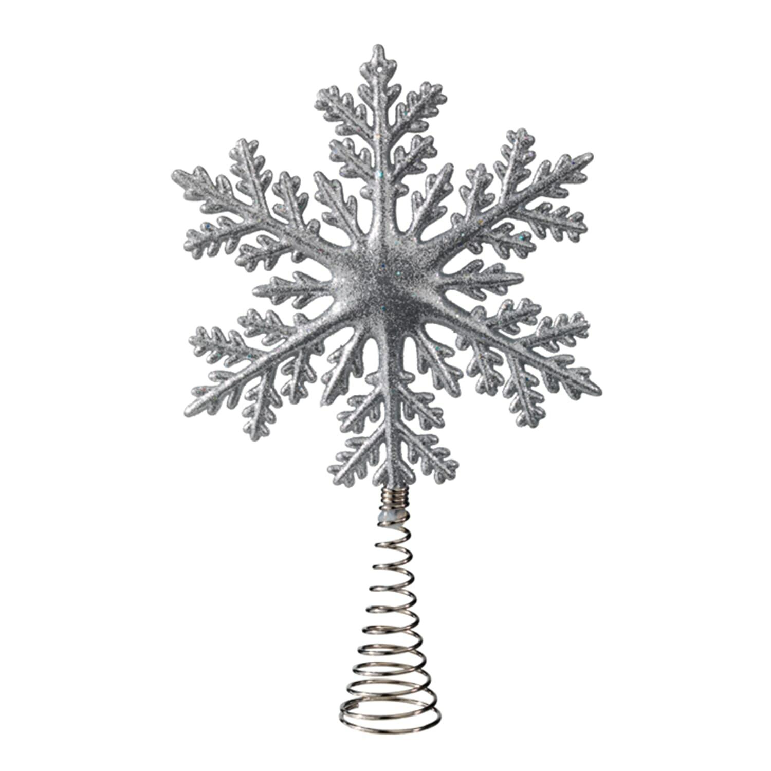 Baumspitze Schneeflocke, Silber  |   Christbaumspitzen Baumschmuck Baumschmuck Aus Kunststoff